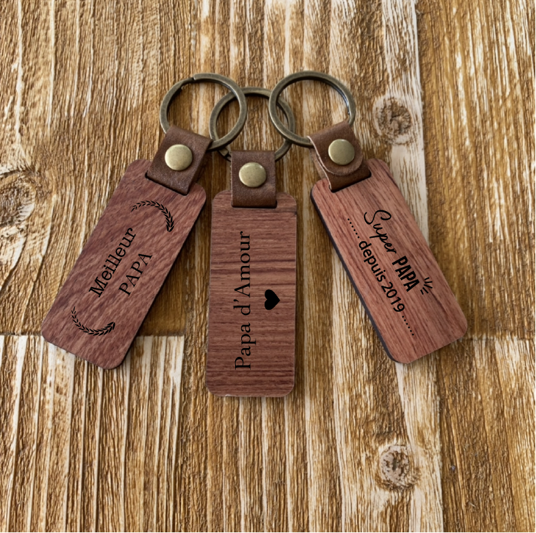 Porte-clef personnalisée en cuir - porte-clé avec nom - porte-clef