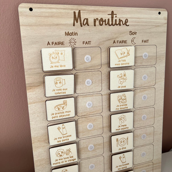 Pancarte "ma routine"