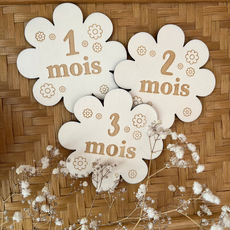 Cartes étapes fleurs - 1 à 12 mois