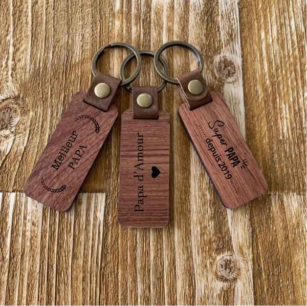 Porte-clés en bois pour demande parrain marraine personnalisée
